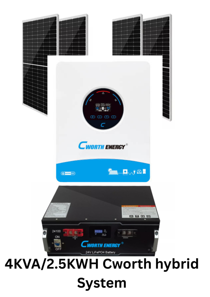 Cworth 4KVA/2.5KWH hybrid System Complete